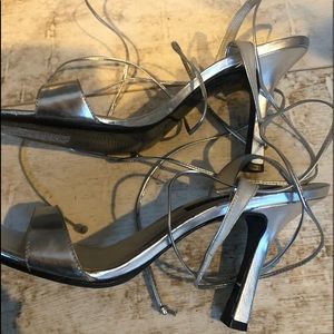 ANTONIO MELANI  .....lace up  silver sandals